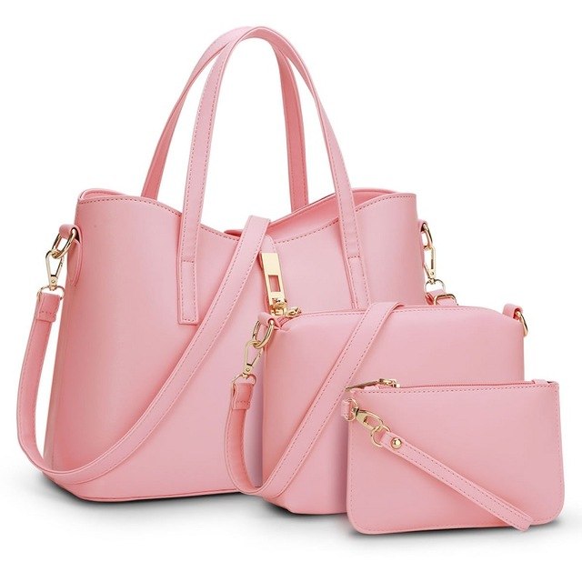 Women's PU Leather Composite Handbag Set — Top Handle Tote & Messenger Shoulder Bag | Designer Style