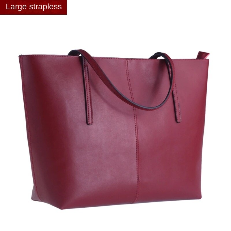Women's Large Leather Shoulder Tote Bag | Oversized Everyday Shopping & Work Handbag in Rose Pink