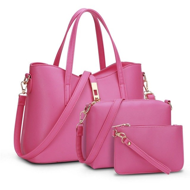 Women's PU Leather Composite Handbag Set — Top Handle Tote & Messenger Shoulder Bag | Designer Style
