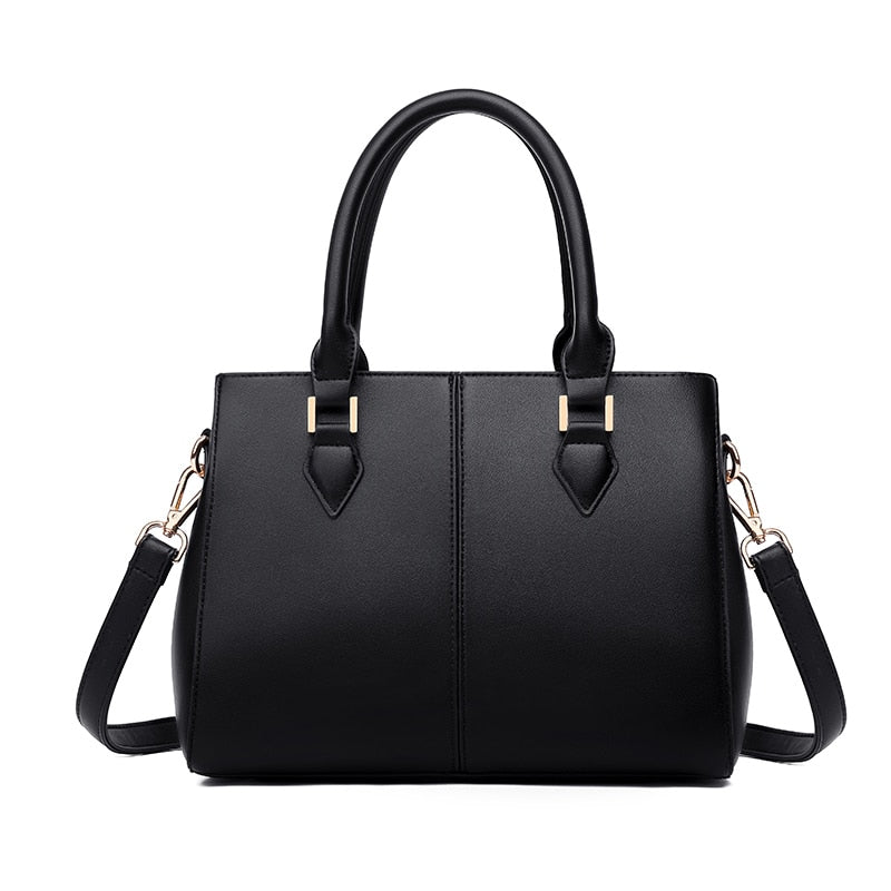 Women's Structured Leather Tote Bag | Large Top Handle Shoulder & Crossbody Handbag in Burgundy