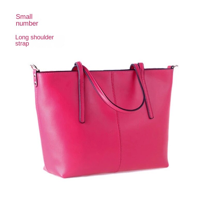 Women's Large Leather Shoulder Tote Bag | Oversized Everyday Shopping & Work Handbag in Rose Pink