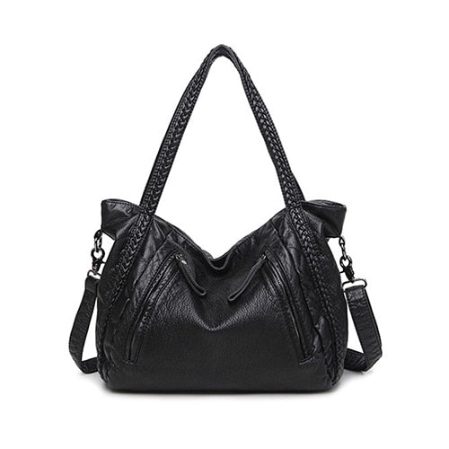 Women's Large Soft Leather Handbag — Hobo Tote & Crossbody Shoulder Bag with Spacious Interior