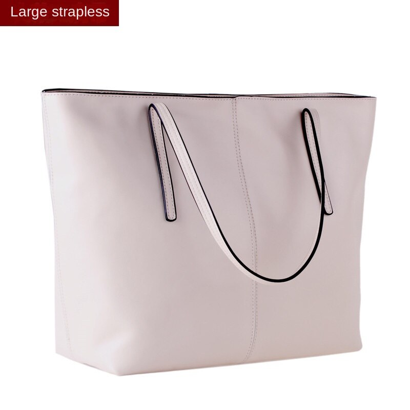 Women's Large Leather Shoulder Tote Bag | Oversized Everyday Shopping & Work Handbag in Rose Pink