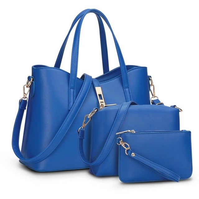 Women's PU Leather Composite Handbag Set — Top Handle Tote & Messenger Shoulder Bag | Designer Style