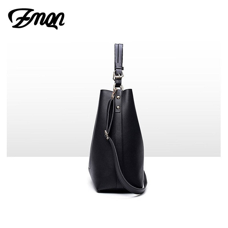 Women's Large Leather Bucket Tote Bag | Spacious Top Handle & Crossbody Shoulder Handbag in Red