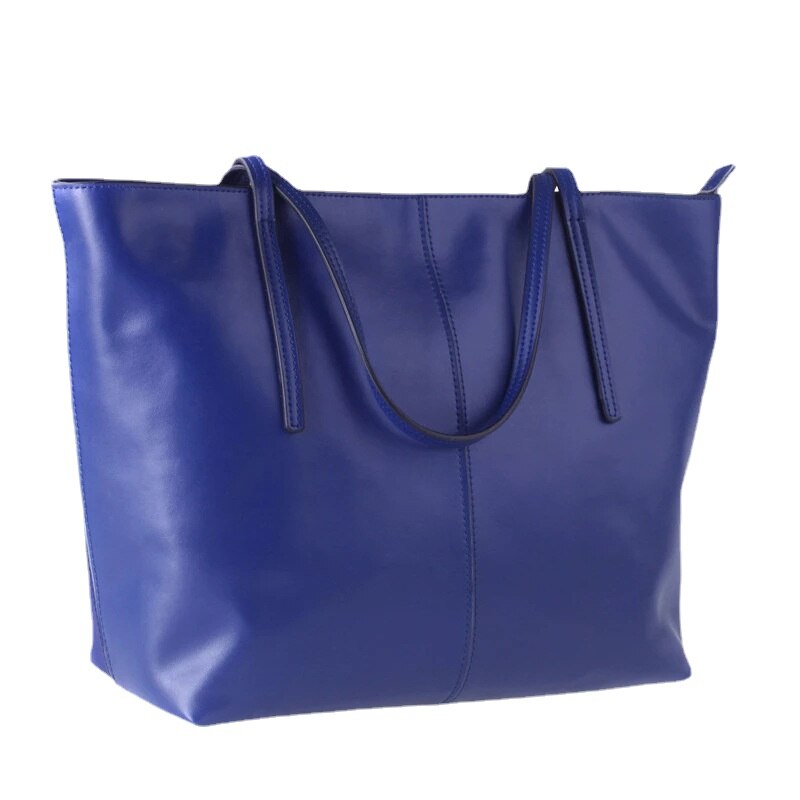 Women's Large Leather Shoulder Tote Bag | Oversized Everyday Shopping & Work Handbag in Rose Pink