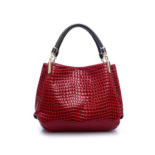 Women's Crocodile Embossed PU Leather Shoulder Bag — Chic Textured Handbag for Everyday & Evening Wear